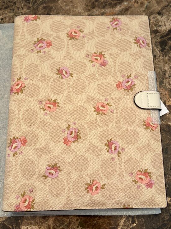 Coach Notebook In Signature Canvas With Floral Print - Picture 2 of 8